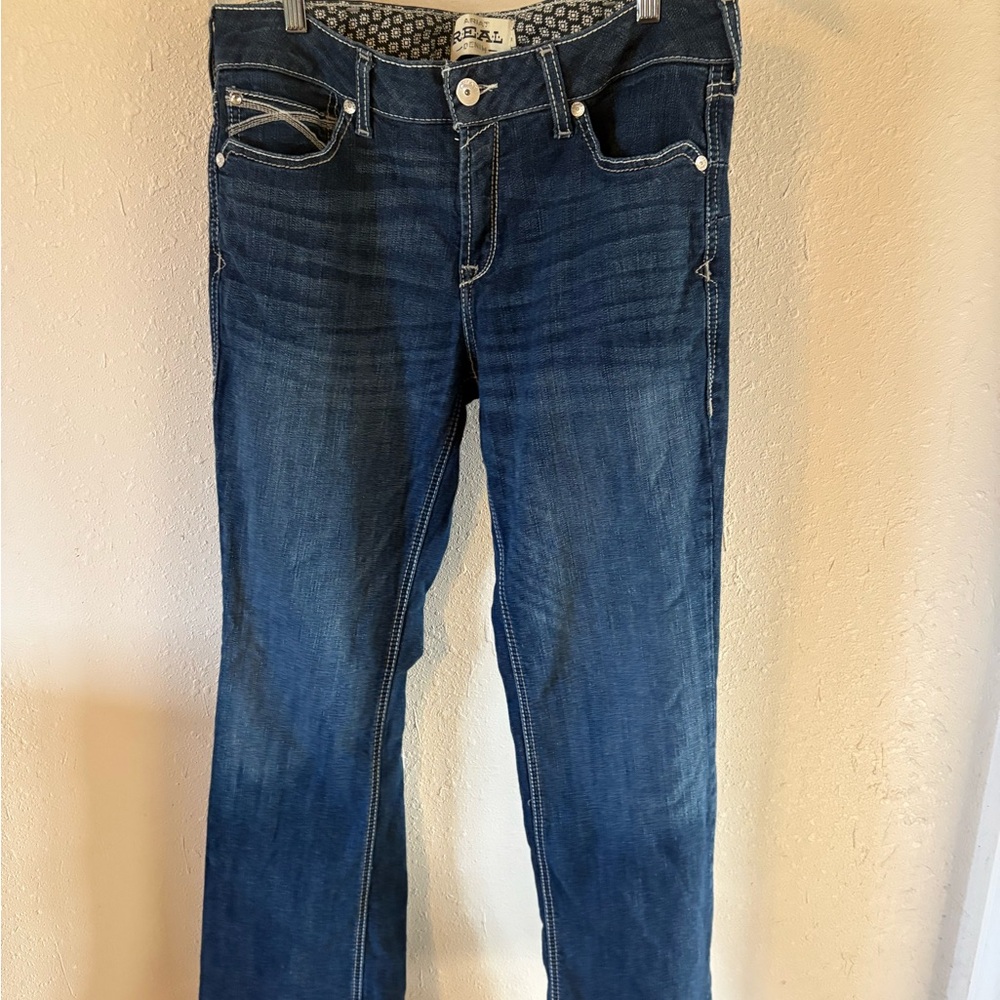 Ariat Women's Boot Cut Jeans in Rich Indigo - Picture 3 of 16